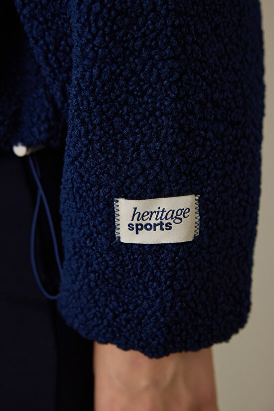 Indigo Thermal Effect Contrast Detail Polar Stand Collar Jacket - 7