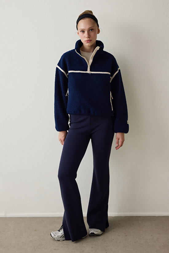 Indigo Thermal Effect Contrast Detail Polar Stand Collar Jacket - 8