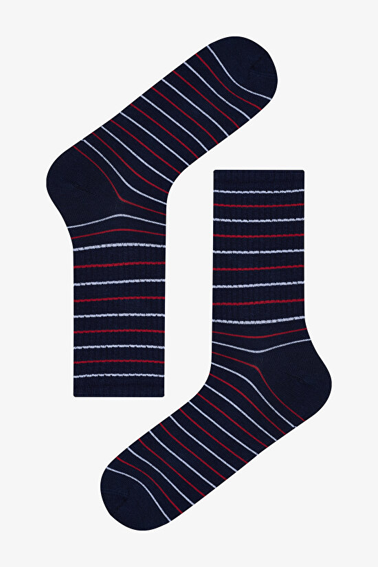 Man Navy Stripe 3in1 Socket Socks - 3
