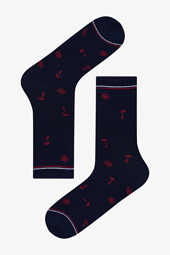 Man Navy Stripe 3in1 Socket Socks - 4