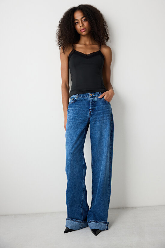 V Neck Lace Black Cami - 3