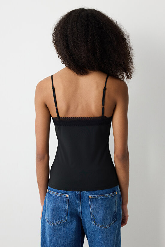V Neck Lace Black Cami - 6