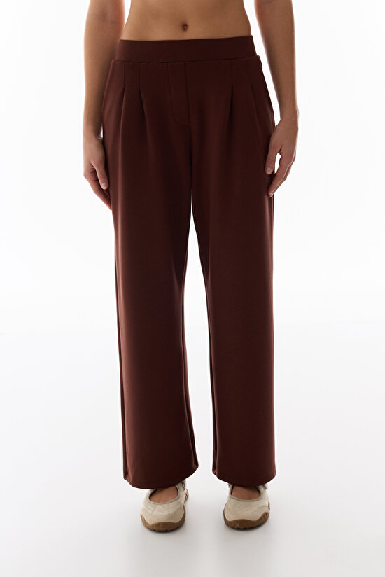 Brown Chic Pleated Pants - 1