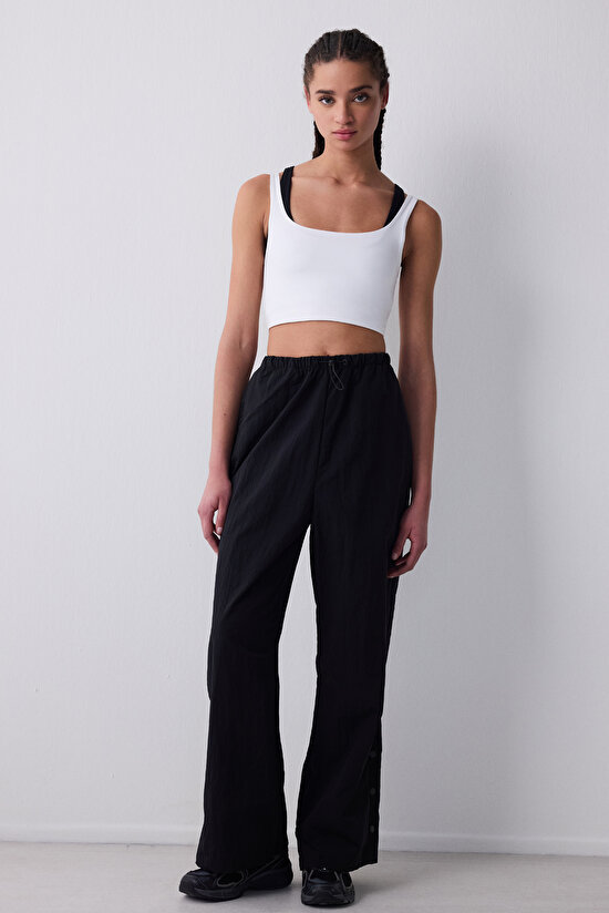 Sporty Square Neck Off White Top - 5