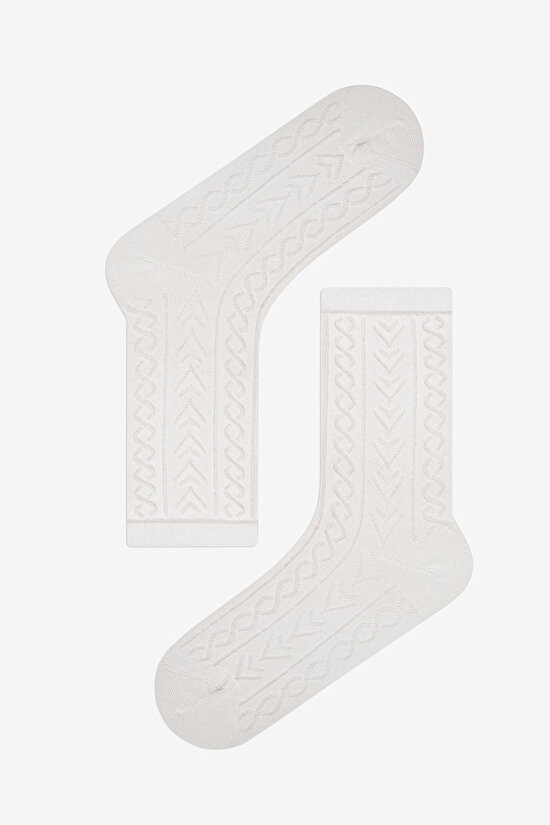 Classy Jacquard 5li Lacivert Gri Beyaz Burun Dikişsiz Soket Çorap - 5