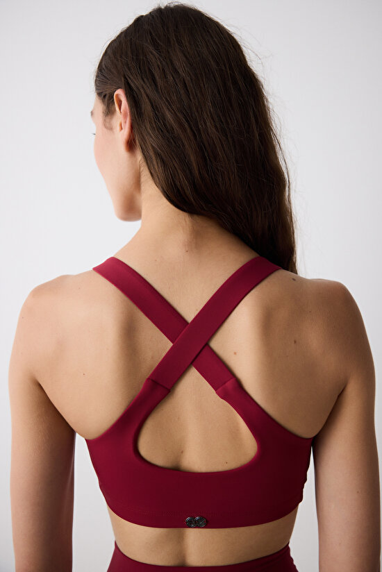 Bordo Sırt Detay Bruna Spor Sütyeni - Saude Koleksiyonu  - 6