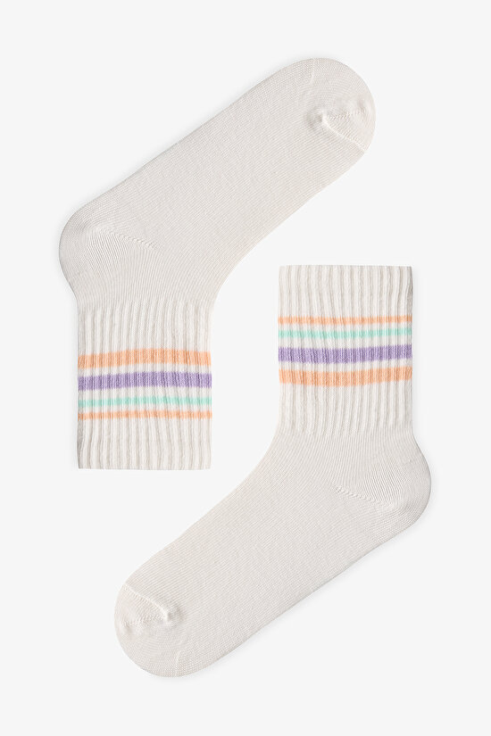 Kız Çocuk Posh Stripes 3'lü Tenis Soket Çorap - 2