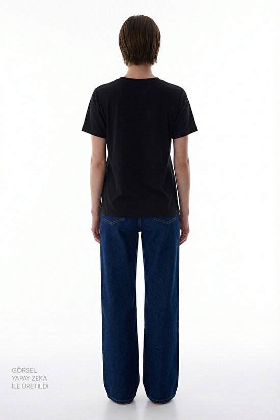 Black Crew Neck Modal T-Shirt - 6