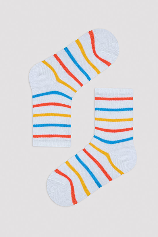 Erkek Çocuk Smile Mavi 4lü Soket Çorap - 3