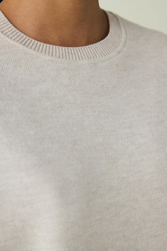 Warm Touch SS Koyu Gri Melanj Oversize Üst - 4