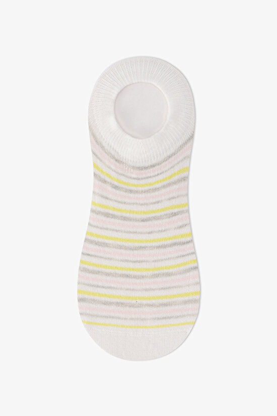 3 Çift Burun Dikişsiz Pamuklu Renkli Nakışlı Patik Çorap - 3