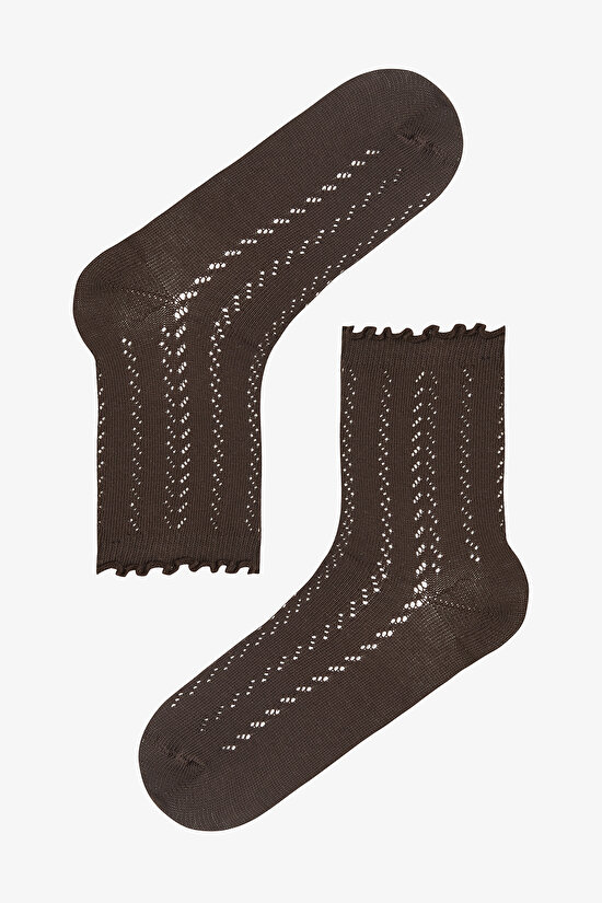 3 Çift Pamuklu Fırfırlı Soket Çorap - 2