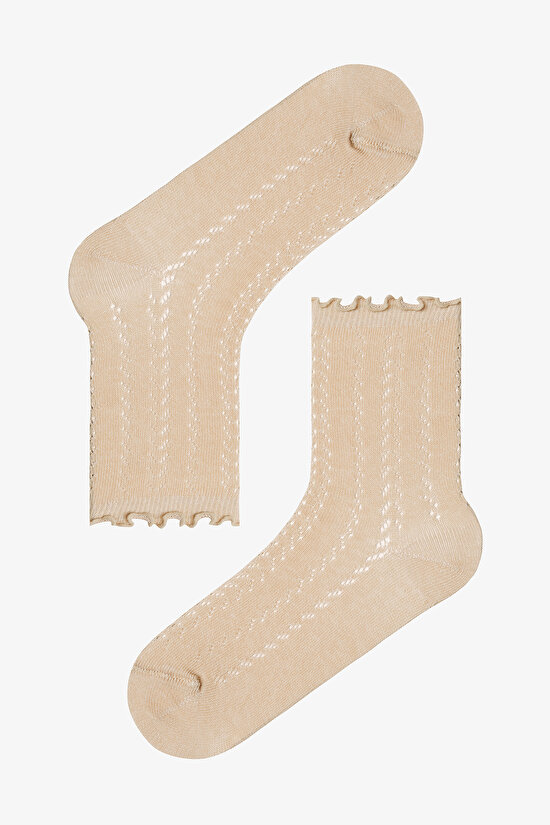 3 Çift Pamuklu Fırfırlı Soket Çorap - 3