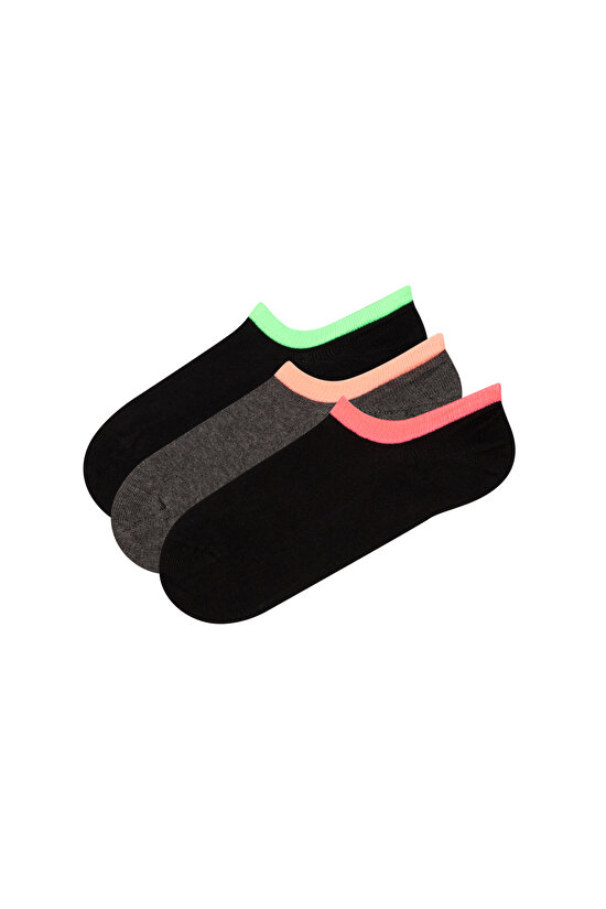 Siyah 3'lü Babet Çorap - 1