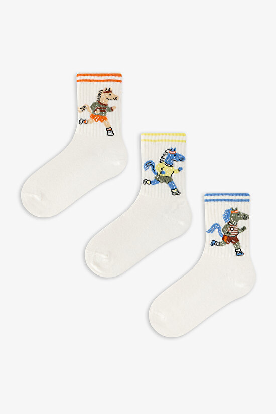 Erkek Çocuk Look Retro 3 'lü Tns Soket Çorap - 1