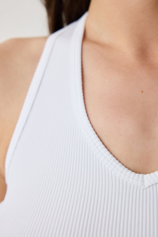 Seamless Optik Beyaz Bluz - 4