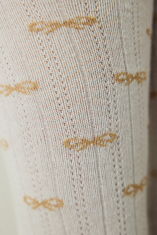 Marshmallow Kız Çocuk Fiyonk Detaylı Pamuklu 100 Denye Külotlu Çorap - 5