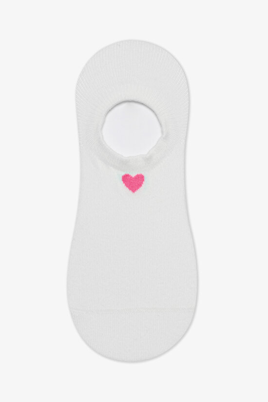 3 Çift Pamuklu Minimal Kalp Desenli Burun Dikişsiz Sneaker Çorap - 3