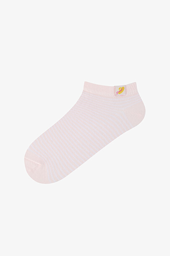 2 Pairs Cotton Summer Themed Woven Label Footie Socks - 2