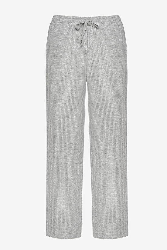 Checker Gri Pantolon Pijama Takımı - 3
