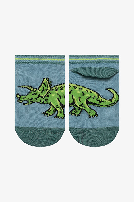 Boys Big Dino Multi Colour 4in1 Liner Socks Boys Big Dino Multi Colour 4in1 Liner Socks - 4