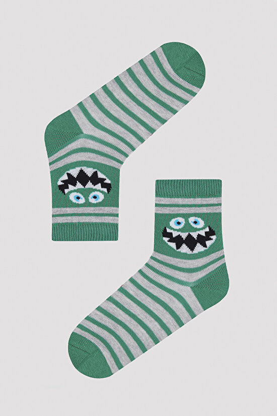 Erkek Çocuk Funny Monsters 4 lü Soket Çorap - 4
