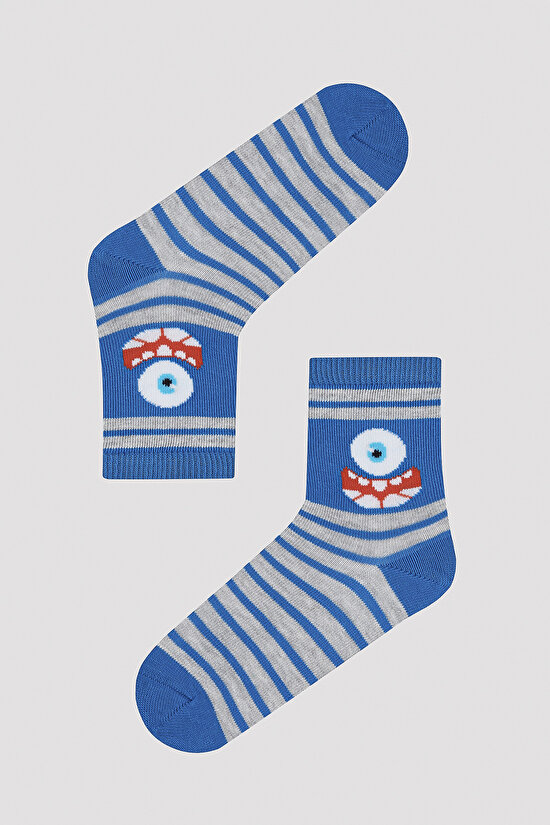 Erkek Çocuk Funny Monsters 4 lü Soket Çorap - 5