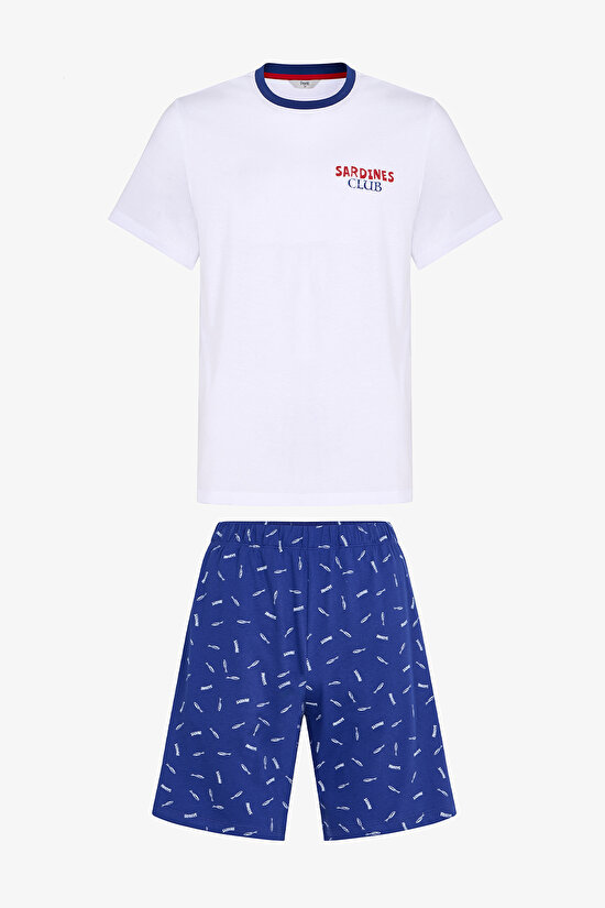 Erkek Renkli Sardines Club Pijama Takımı - 1