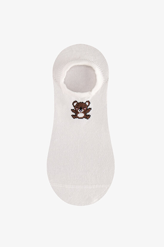 Kahve Little Bear 3 Çift Sneaker Çorap - 2