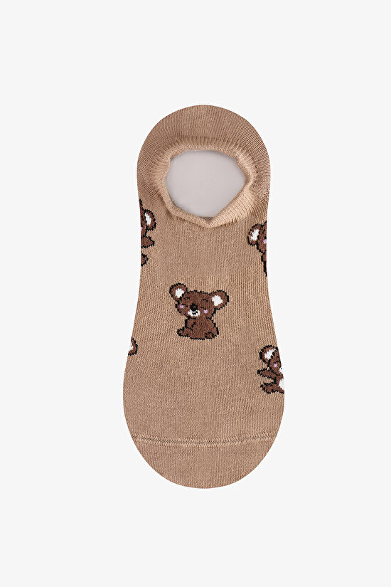 Kahve Little Bear 3 Çift Sneaker Çorap - 3
