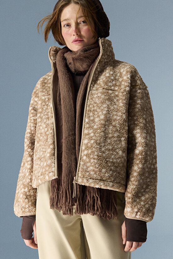 Bambi Printed Sherpa Animal Print Long Sleeve Jacket - 3