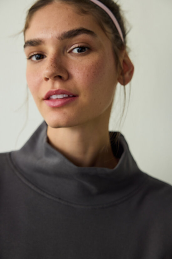 Anthracite Stand Collar Sweatshirt - 3