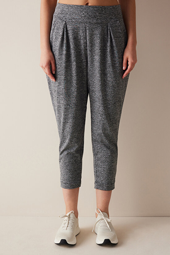 Grey Melange Yoga Pants - 2