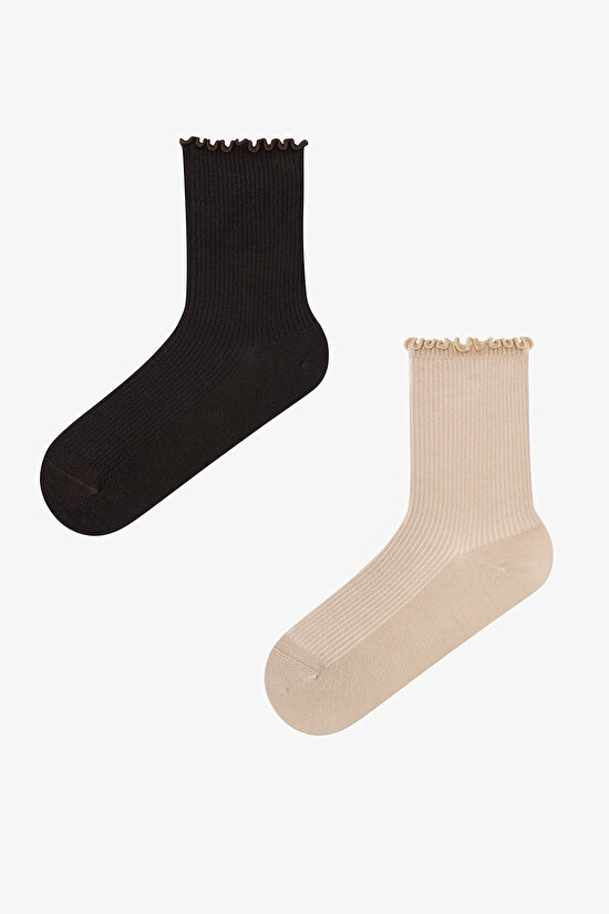 Classy Frill 2in1 Socket Socks - 1