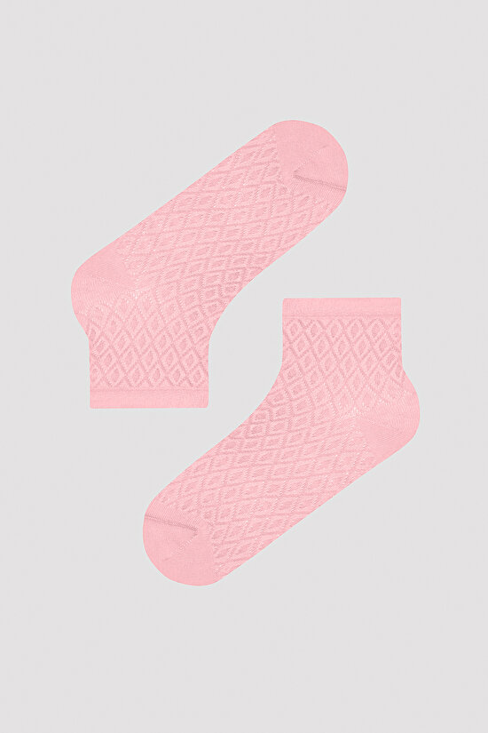 Jacquard Pinky 3lü Patik Çorap - 2