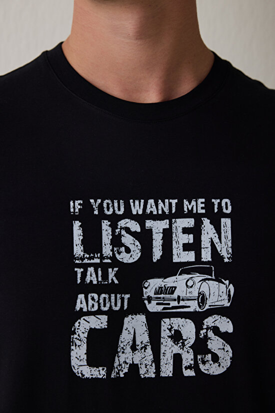 Erkek Listen Slogan Baskılı Pamuklu Kısa Kol Pijama Takımı - 5