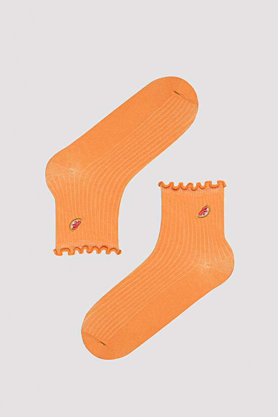Orange Frill Soket Çorap - 1