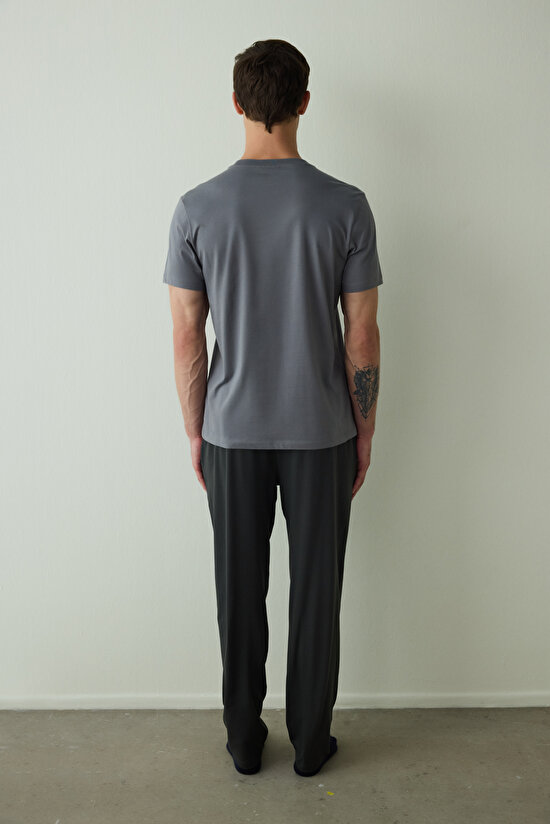 Erkek Ninja Kaplumbağalar Slogan Baskılı Kısa Kollu Pijama Takımı - 4