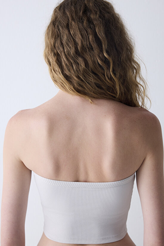 Bej CUPsecret Kendinden Pedli Straplez Cup Top - 6