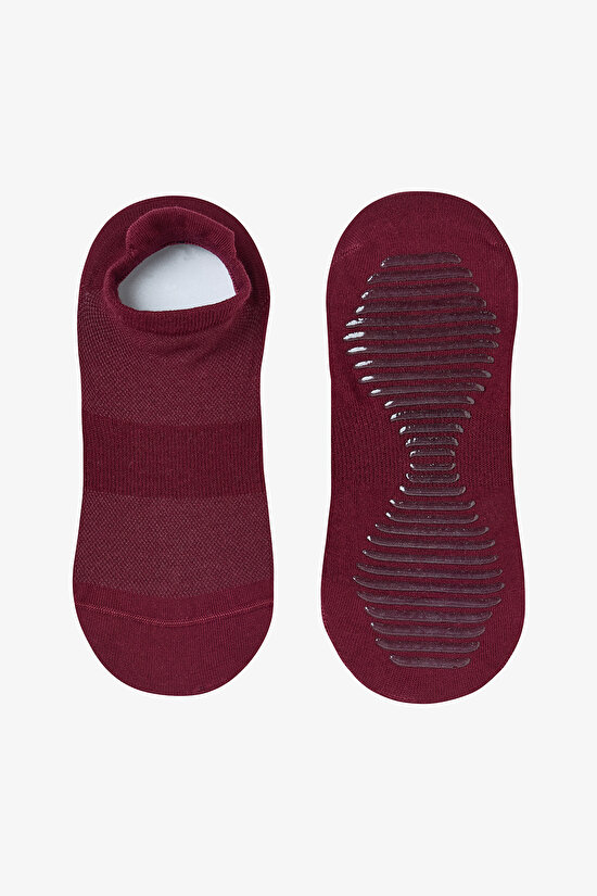 Bordo Non Grip Sport  2li Patik Çorap - 3