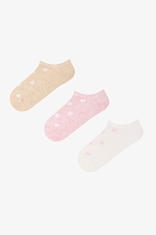 Pinky Bowtie 3-Pack Sneaker Socks - 1