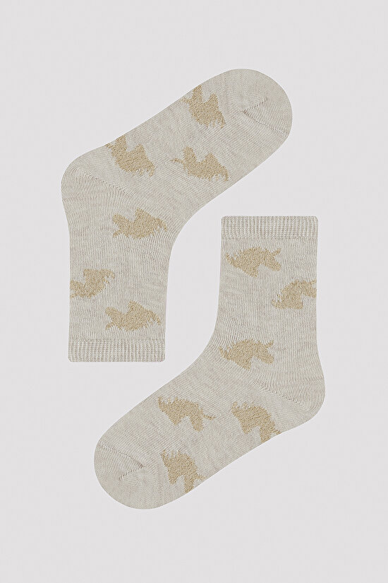 Kız Çocuk Parıltı Detaylı Unicorn 3 lü Soket Çorap - 3