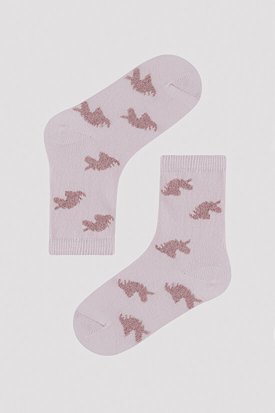 Kız Çocuk Parıltı Detaylı Unicorn 3 lü Soket Çorap - 4