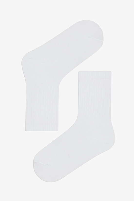 Unisex Beyaz Basic 3 lü Soket Çorap Set Unisex Beyaz Basic 3 lü Soket Çorap Set - 3