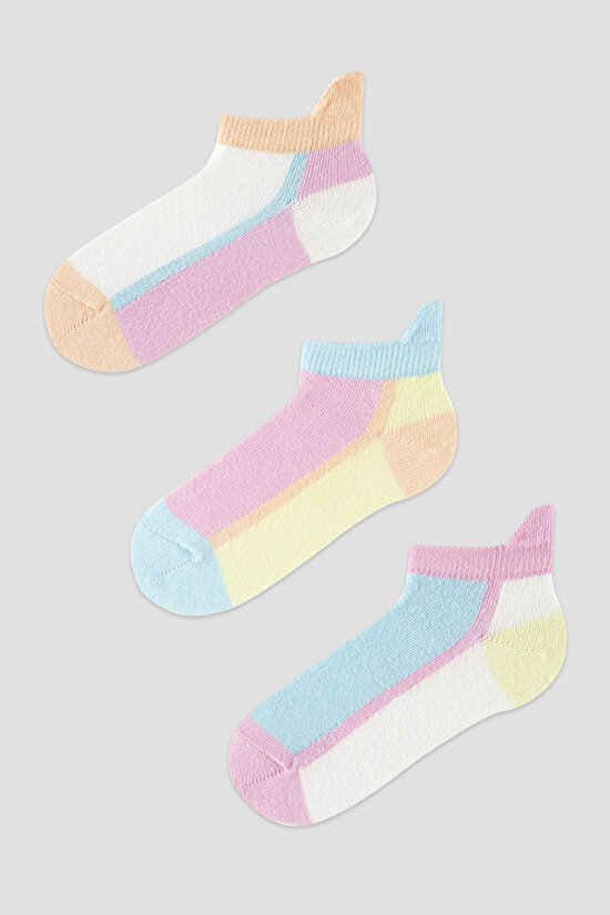 Girls Soft Basic 3in1 Liner Socks - 1