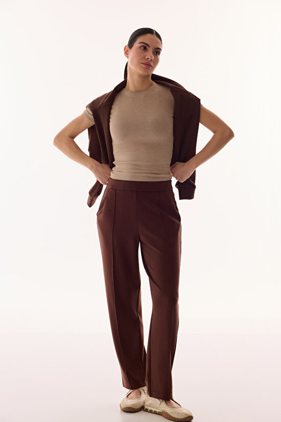 Kahverengi Regular Clean Modal Pantolon - 5