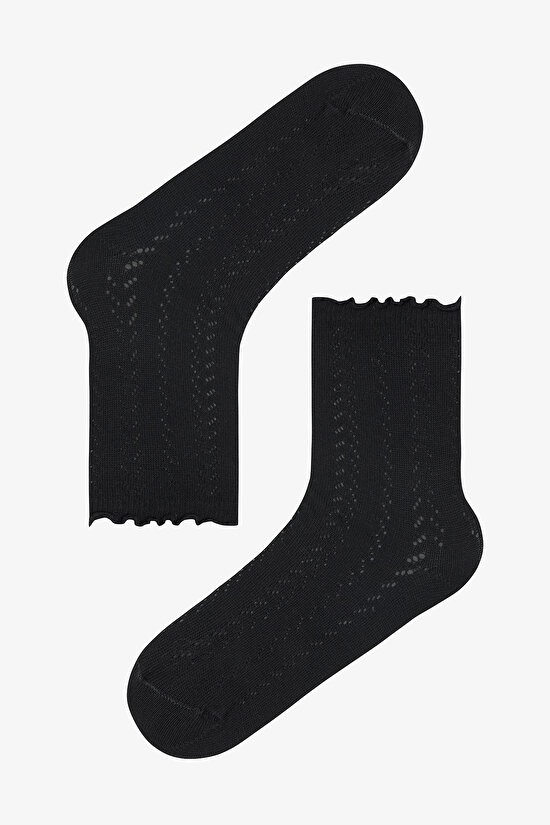 3 Çift Pamuklu Fırfırlı Soket Çorap - 3