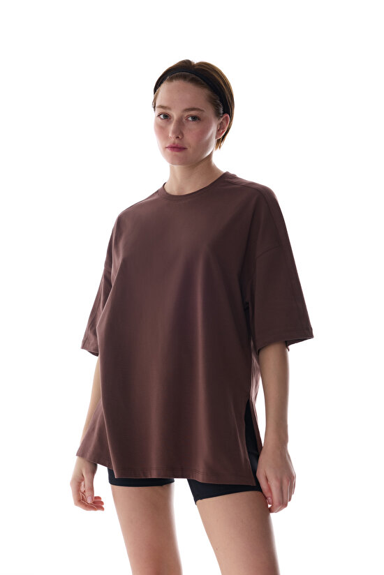 Brown Cotton Oversize T Shirt