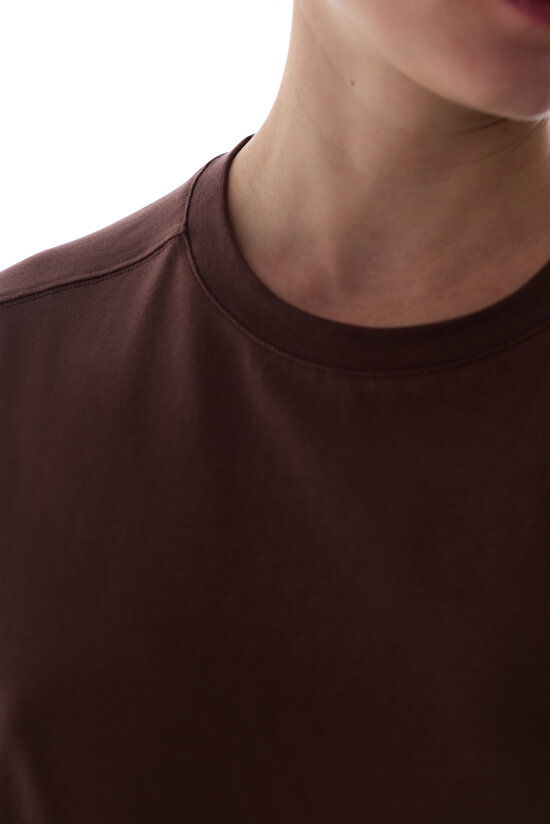 Brown Cotton Oversize T Shirt - 3