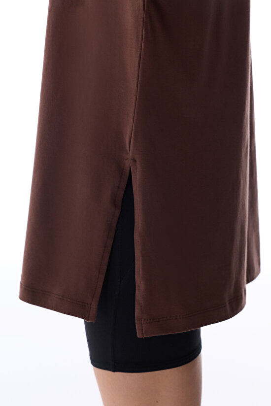 Brown Cotton Oversize T Shirt - 4